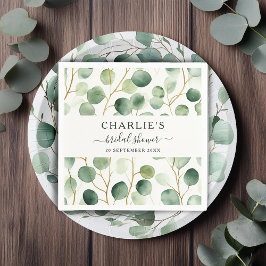 モダンエレガント緑ブライダルシャワー スタンダードカクテルナプキン