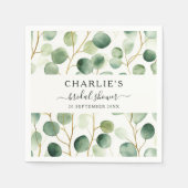 モダンエレガント緑ブライダルシャワー スタンダードカクテルナプキン (正面)