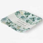 モダンエレガント緑ブライダルシャワー ペーパープレート (傾斜あり)