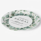 モダンエレガント緑ブライダルシャワー ペーパープレート (アングル)