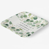 モダンエレガント緑ブライダルシャワー ペーパープレート (傾斜あり)