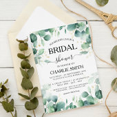 モダンエレガント緑ブライダルシャワー 招待状
