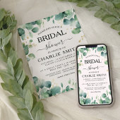 モダンエレガント緑ブライダルシャワー 招待状