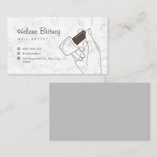 モダンエレガント美しいサロンネイルアート名刺 名刺 (正面/裏面)