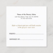 モダンエレガント美しいサロン 紹介カード (裏面)