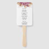 モダンエレガント美しいピンクオーキッド&パンパス&金ゴールド ハンドファン (裏面)