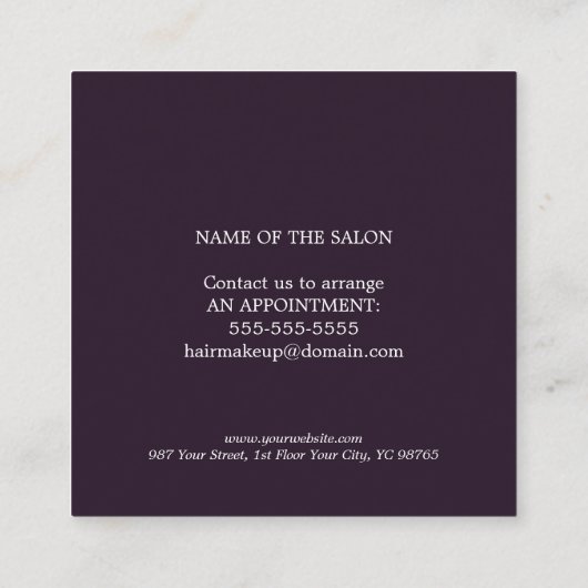 モダンエレガント美しいファッションクーポン 割引カード (裏面)