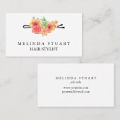 モダンエレガント美容師プロフェッショナルロゴ 名刺 (正面/裏面)