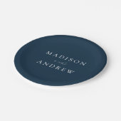 モダンエレガント脚本結婚海軍 ペーパープレート (アングル)