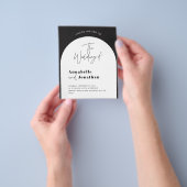 モダンエレガント脚本結婚黒白 チラシ (手)