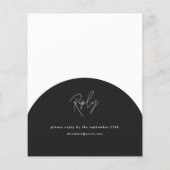 モダンエレガント脚本結婚黒白 チラシ (裏面)