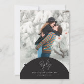 モダンエレガント脚本結婚黒白 招待状 (裏面)