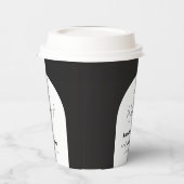 モダンエレガント脚本結婚黒白 紙コップ (左)