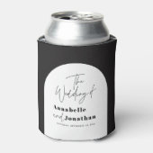 モダンエレガント脚本結婚黒白 缶クーラー (缶正面)