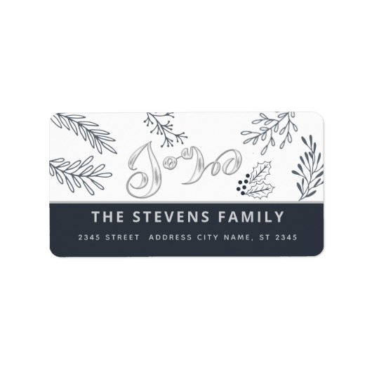 モダンエレガント脚本joy winter botanticクラシック ラベル (正面)