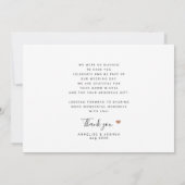 モダンエレガント脚本terracotta結婚写真 サンキューカード (裏面)