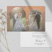 モダンエレガント脚本terracotta結婚写真 サンキューカード