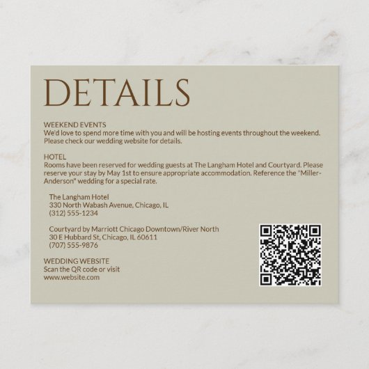 モダンエレガント花たう結婚え エンクロージャーカード (正面)