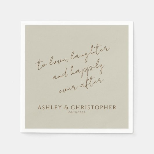 モダンエレガント花たう結婚え スタンダードカクテルナプキン (正面)