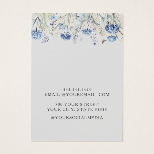 モダンエレガント花イヤリング表示カード (裏面)