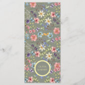 モダンエレガント花サージグリーン結婚ズ メニュー (裏面)