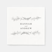 モダンエレガント花フローラ結婚ズ スタンダードカクテルナプキン (正面)