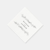 モダンエレガント花フローラ結婚ズ スタンダードカクテルナプキン (角)