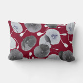 モダンエレガント花ブルゴーニュ ランバークッション (裏面)