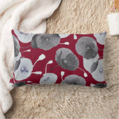 モダンエレガント花ブルゴーニュ ランバークッション (ブランケット)