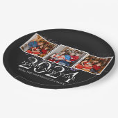 モダンエレガント花火お正月おめでとうさん写真3 ペーパープレート (アングル)