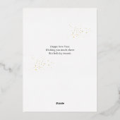 モダンエレガント花火ハッピーニューイヤー写真4枚 箔シーズンカード (裏面)