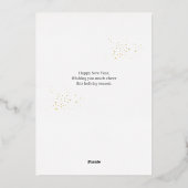 モダンエレガント花火ハッピーニューイヤー写真4枚 箔シーズンカード (裏面)