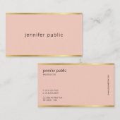 モダンエレガント芸術的デザイン色金ゴールドお洒落 名刺 (正面/裏面)