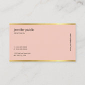 モダンエレガント芸術的デザイン色金ゴールドお洒落 名刺 (裏面)