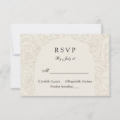 モダンエレガント茶色のベージュ結婚式rsvpカード 出欠カード (正面)