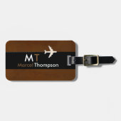 モダンエレガント茶色 ラゲッジタグ (正面横)