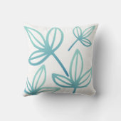 モダンエレガント葉ターコイズ クッション (裏面)