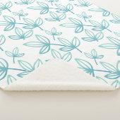 モダンエレガント葉ターコイズ シェルパブランケット (3/4)