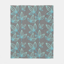 モダンエレガント葉ターコイズ