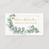 モダンエレガント葉金ゴールド 名刺 (正面)