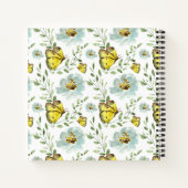 モダンエレガント蝶の水色パーソナライズされた ノートブック (裏面)