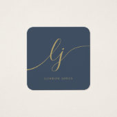 モダンエレガント証書ネイビーアイボリー金ゴールド (正面)