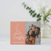 モダンエレガント賛美のイースター家族の写真1枚 シーズンポストカード (スタンド正面)