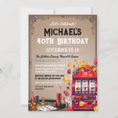 モダンエレガント賭博誕生日招待状 招待状 (正面)