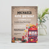 モダンエレガント賭博誕生日招待状 招待状 (スタンド正面)