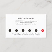 モダンエレガント赤いハート美しいロイヤリティ ロイヤリティカード (裏面)