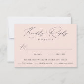 モダンエレガント赤面の結婚食事 出欠カード (正面)