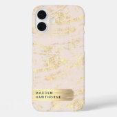 モダンエレガント赤面ピッフェイククゴールドフォイルシック Case-Mate iPhoneケース (裏面)