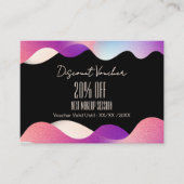 モダンエレガント赤面ピンクのグラデーション波のパターン 割引カード (正面)