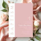 モダンエレガント赤面ピンククロスガール 招待状